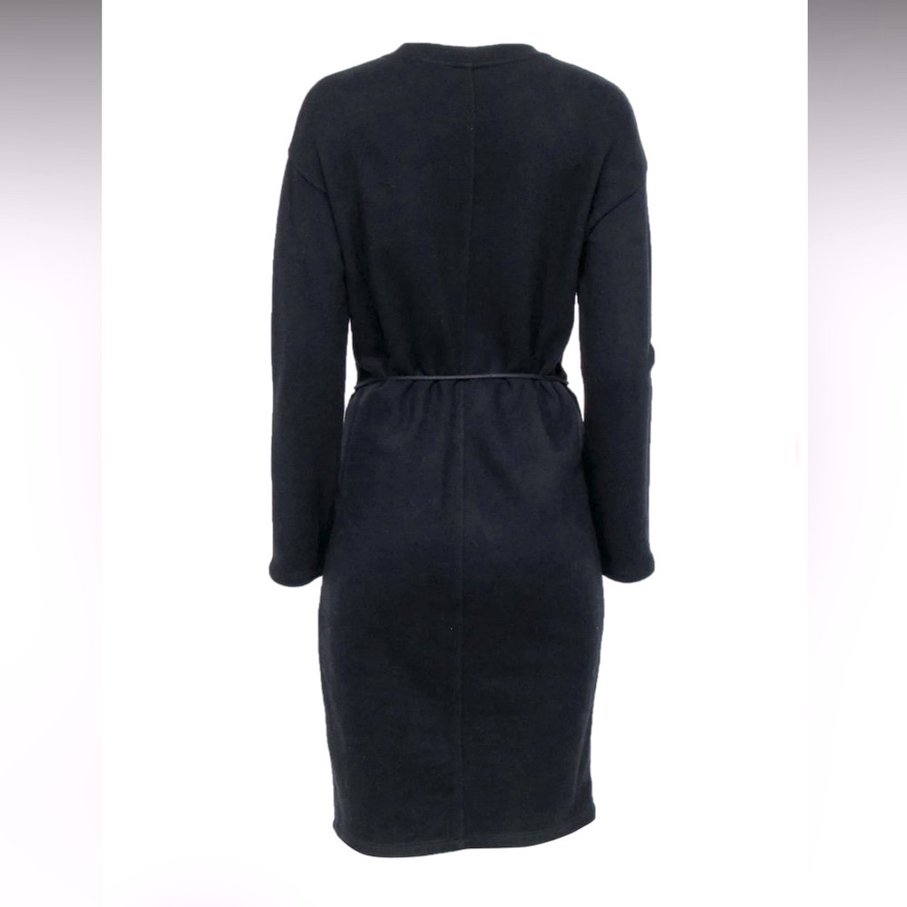 VINCE 100% Cotton Crew Neck Sweater Dress With Cord Tie Waist EUC - Picture 2 of 9